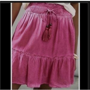 Anthropologie Pilcro drawstring, mini skirt, flouncy,  size extra small